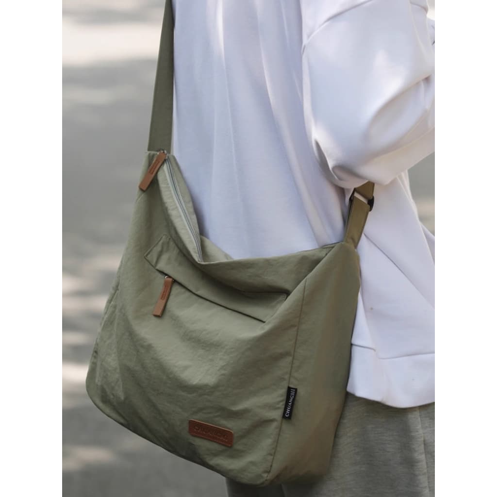 Bolsa mensageiro japonesa de grande capacidade, repelente de água, pano de Nylon, bolsa mensageiro, Casual, estudante un