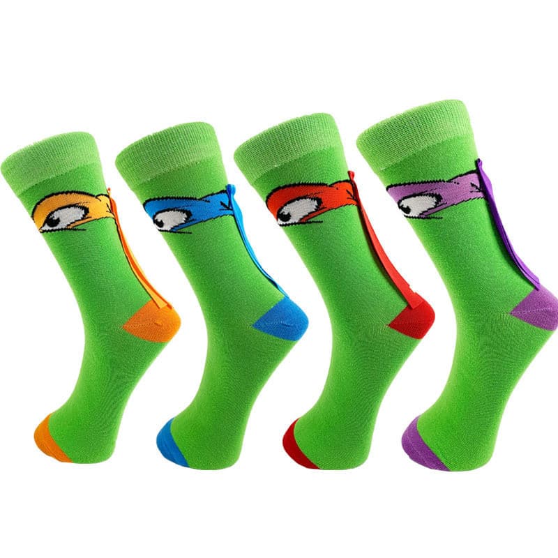 Meias De Tartarugas Ninja Adolescentes Mutantes Personagem De Desenho Animado Estilo AB Costura Masculina E Feminina