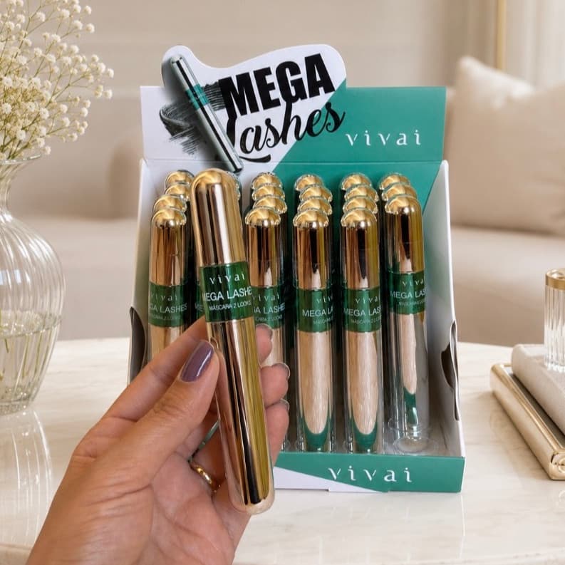 Máscara De Cílios À Prova D'àgua Vivai Mega Lashes Mais Volume Alongamento E Longa Duração