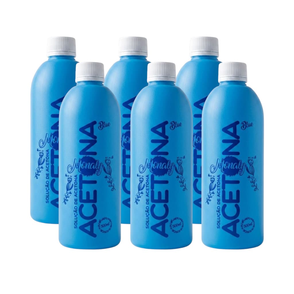 KIT Removedor de Esmalte À Base de Acetona 500ml Monaly (6 unidades)
