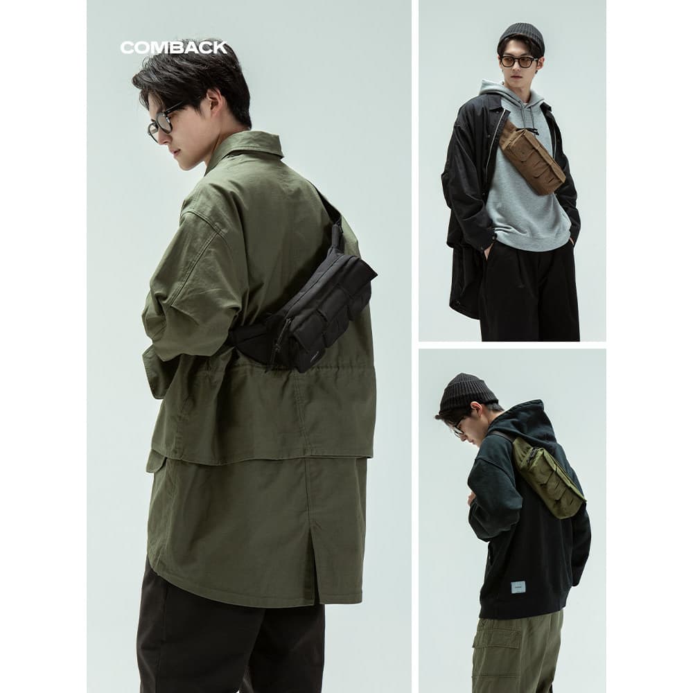 COMBACK moda ferramentas saco de cintura All-Match Casual na moda ins Cross-corpo saco funcional correndo leve axilas pe