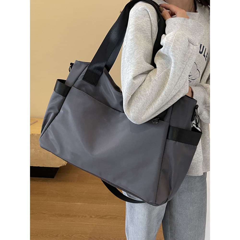 Ins grande saco feminino 2024 novo estilo simples All-Match Commuter saco leve resistente ao desgaste bolsa de ombro sac