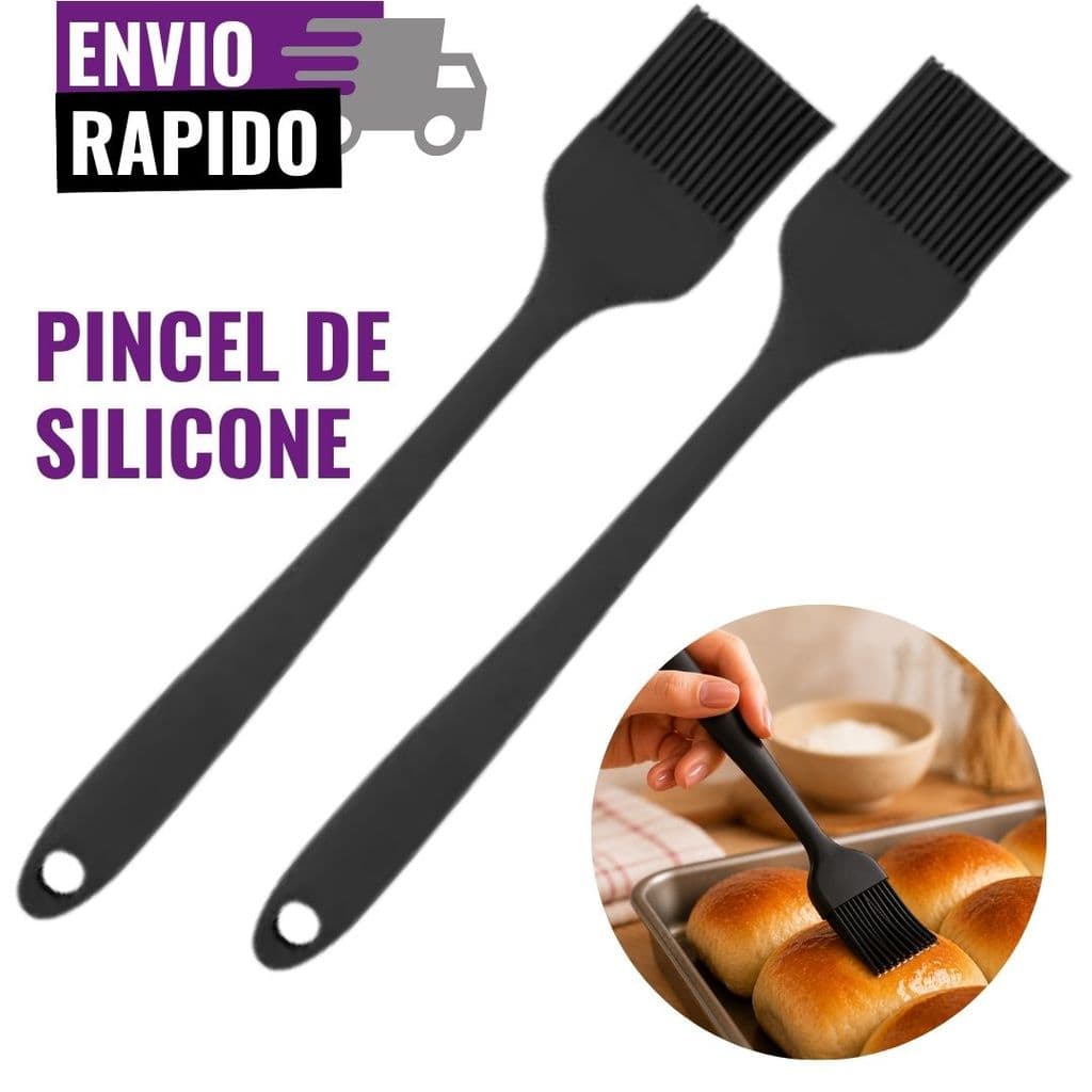 Jogo Pincel Culinário Silicone Premium Resistente Calor Churrasco Cozinha Confeitaria