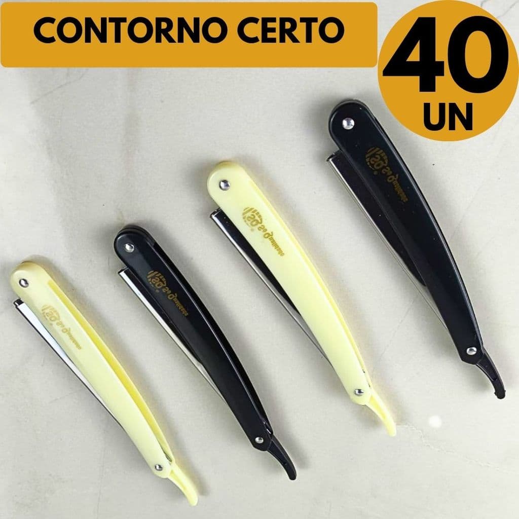 Navalhas  Profissional 40 Un Acabamento Afiado Controlado Barbeiro Casa Salão Masculino Cabelereiro