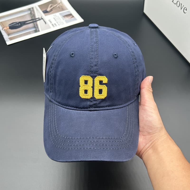 Estilo coreano simples número 86 bordado boné de pico feminino olhar pequeno All-Match Casual macio topo Street Wear qua