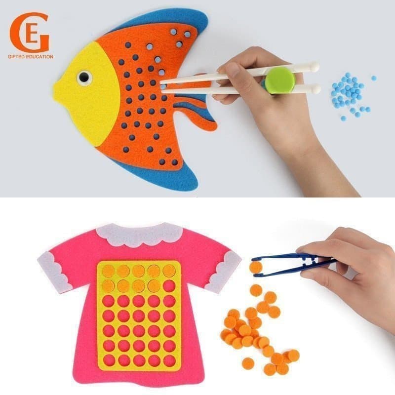 Crianças Aprendendo Chopsticks De Aprendizagem Montessori Clip Bead Toy Habilidades Motoras Finas Educação Precoce Forma