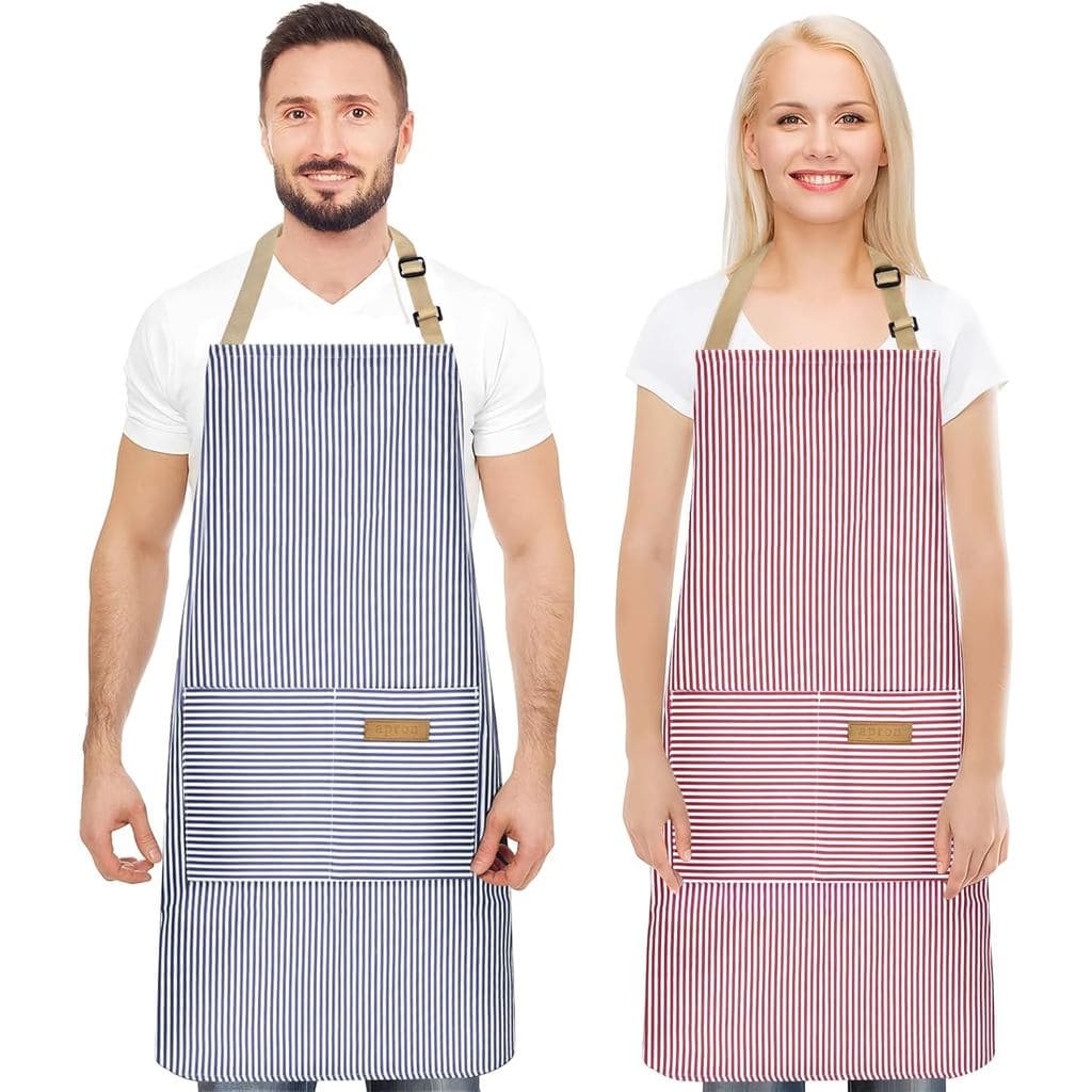 Conjunto de 2 aventais, Aventais femininos com bolsos, Aventais de cozinha para mulheres, Aventais para cozinhar