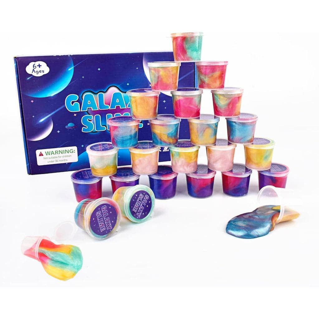 25 Pacotes de Mini Slime Galáxia, Slime para Lembrancinhas de Festa, Kit de Slime Elástico para Prêmios em Sala de Aula,
