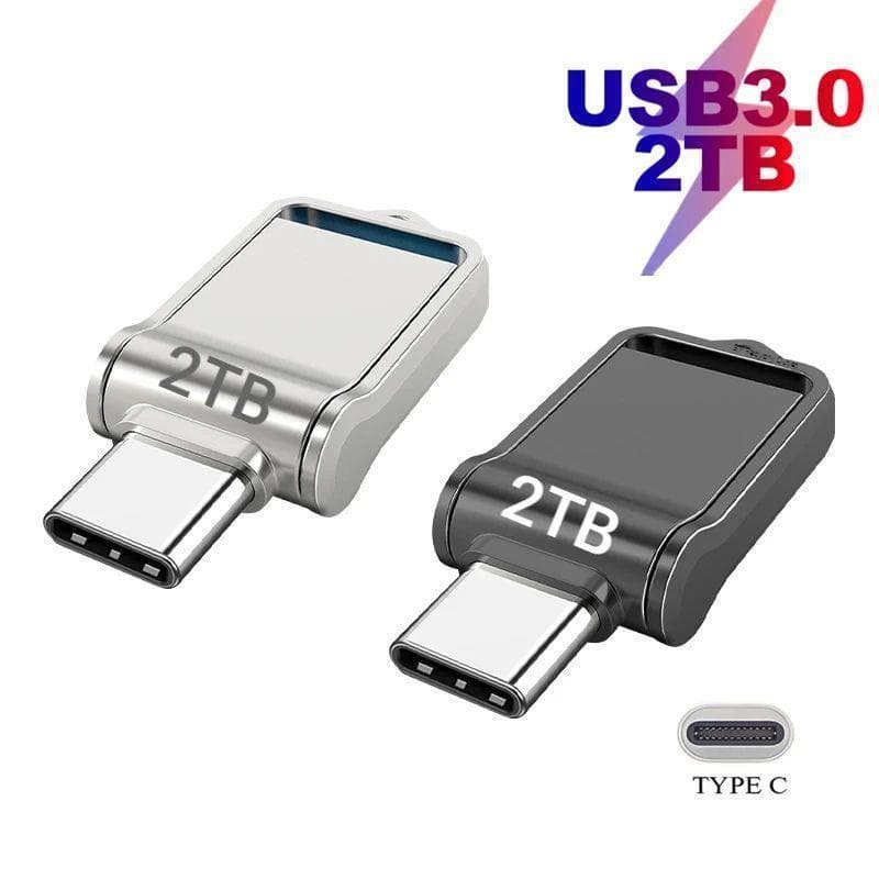 Unidade Flash USB 3.0 2TB Drive 1TB Pendrive OTG Tipo C In