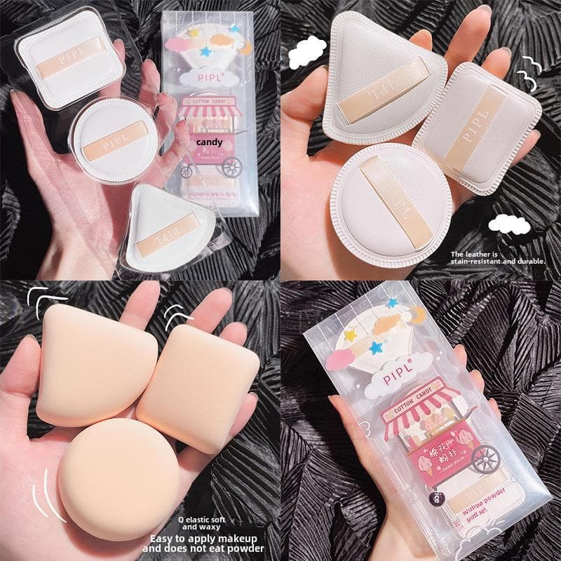 Marshmallow puff conjunto Super macio ar-preenchimento fundação pó maquiagem esponja puff molhado seco dupla utilização