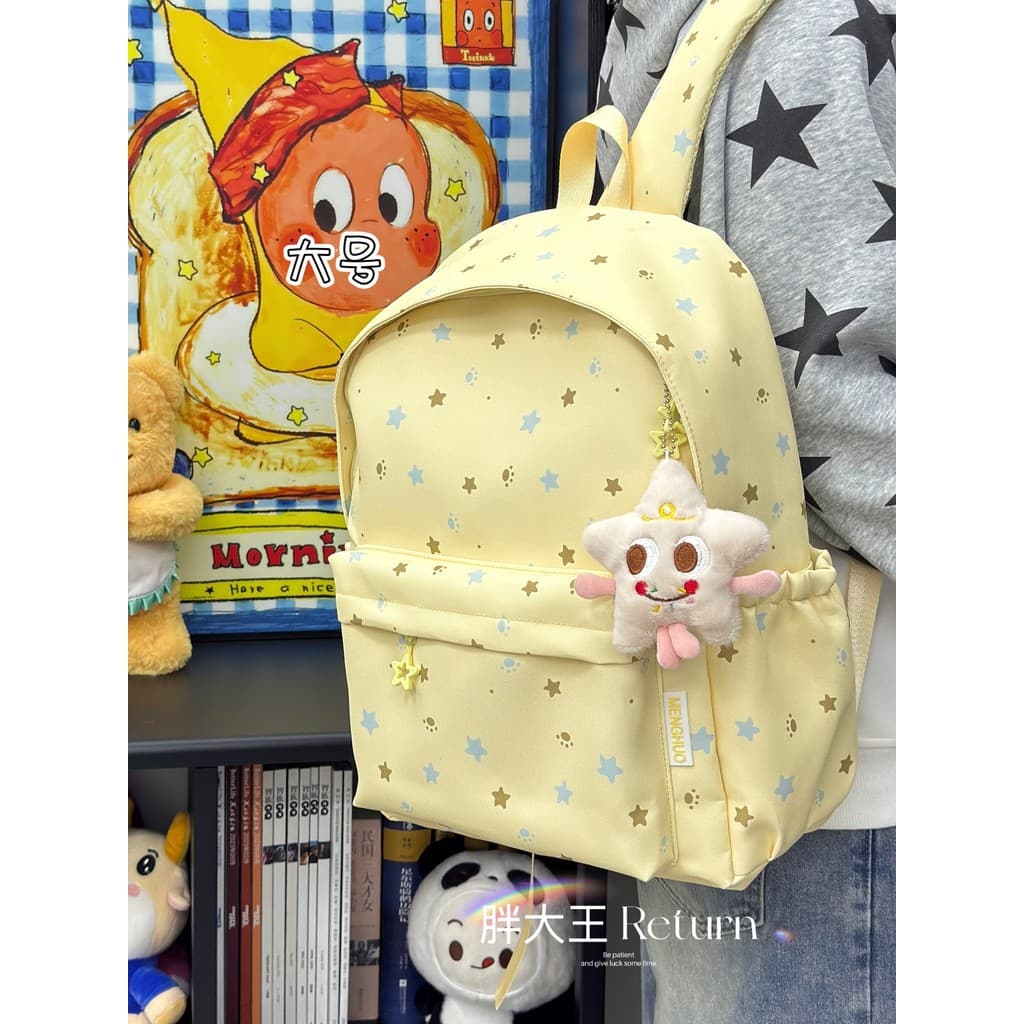 Mochila escolar ins estudantes do ensino médio mochila de grande capacidade padrão estrela de alto valor diário Casual m