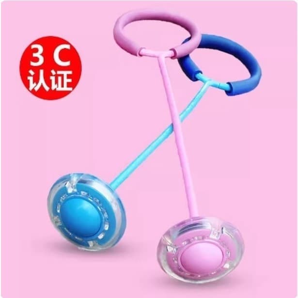 Conjunto de anel de balanço de pé piscando bola quicando crianças Tik Tok conjunto de bola de pé de balanço de perna úni