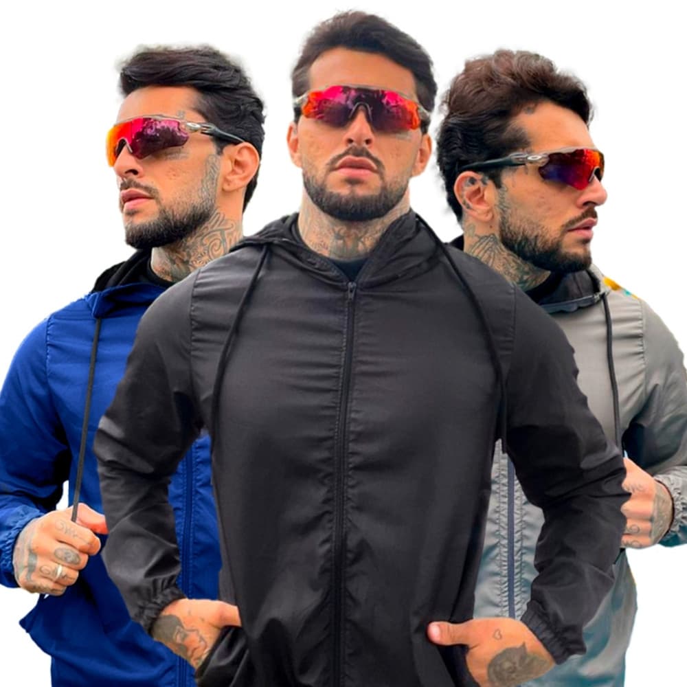 Jaqueta Corta Vento Masculino Resistente A Água Com Capuz