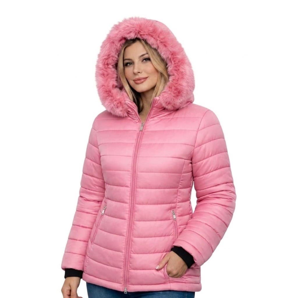 Jaqueta Puffer Feminina Peluciada com Toca de Pelinho Confortável e Fashion Premium
