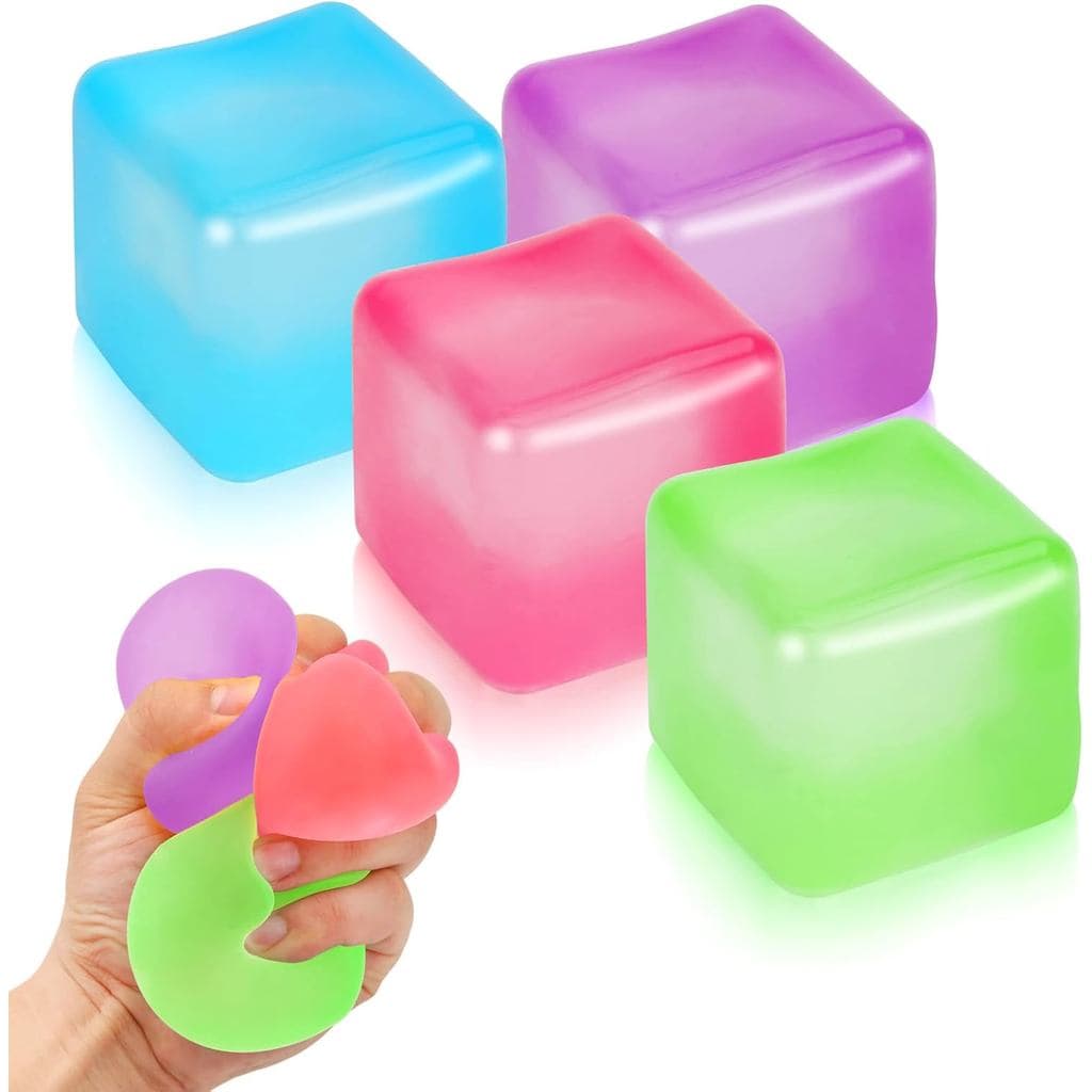 Conjunto de 4 peças de brinquedos sensoriais antiestresse em formato de cubo, alivia ansiedade e estresse, brinquedos de