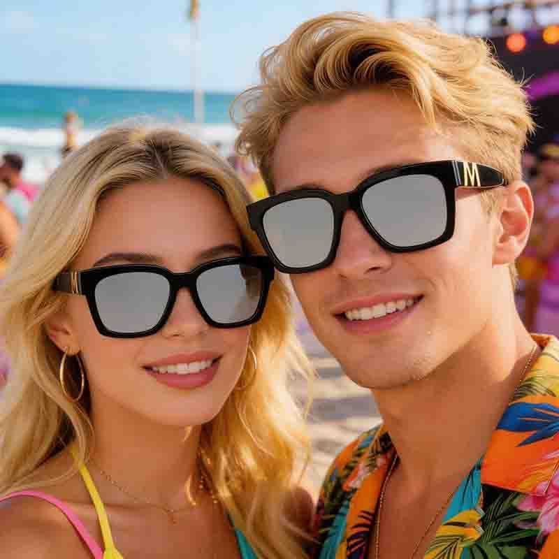 Óculos de sol femininos europeus americanos, óculos de sol redondos para motorista, óculos masculinos