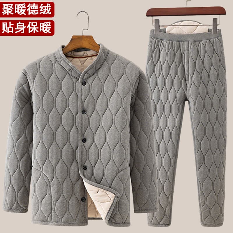 Roupas acolchoadas de algodão para homens idosos de meia-idade, veludo alemão, quente, jaqueta acolchoada de algodão, ac