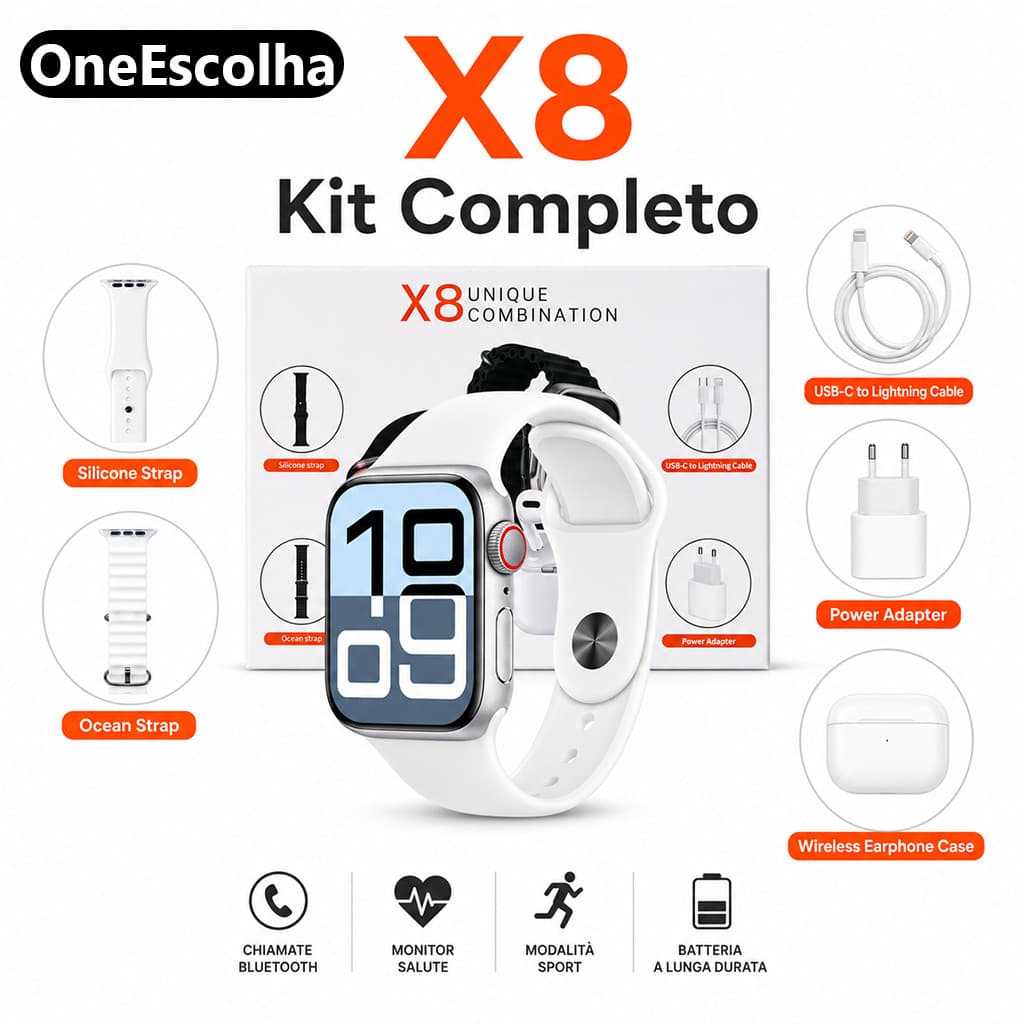 OneEscolha - Kit Fone Bluetooth Gamer + Smartwatch + Carregador Rápido – Chamada por Bluetooth e Carregamento Turbo