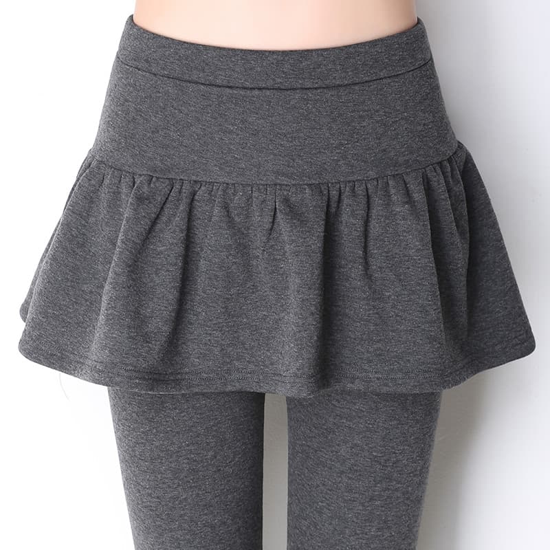 Com saia falsa Leggings de duas peças feminino desgaste exterior primavera outono estilo fino novo estilo tamanho grande