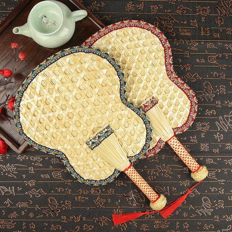 Ventilador de palha de trigo de verão trançado grande ventilador Pu estilo chinês bebê repelente de mosquitos ventilador