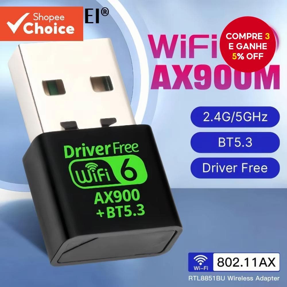 Adaptador USB WiFi 5 2 Em 1 Placa Sem Fio De Rede 600Mbps Bluetooth Receptor 2.4Ghz Para PC