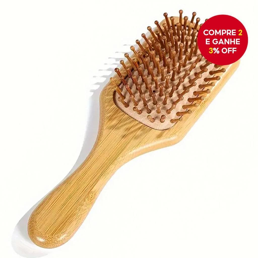 Pente Com Almofada De Ar De Cabelo Antiestático Para Massagem No Couro Cabeludo De Madeira Natural