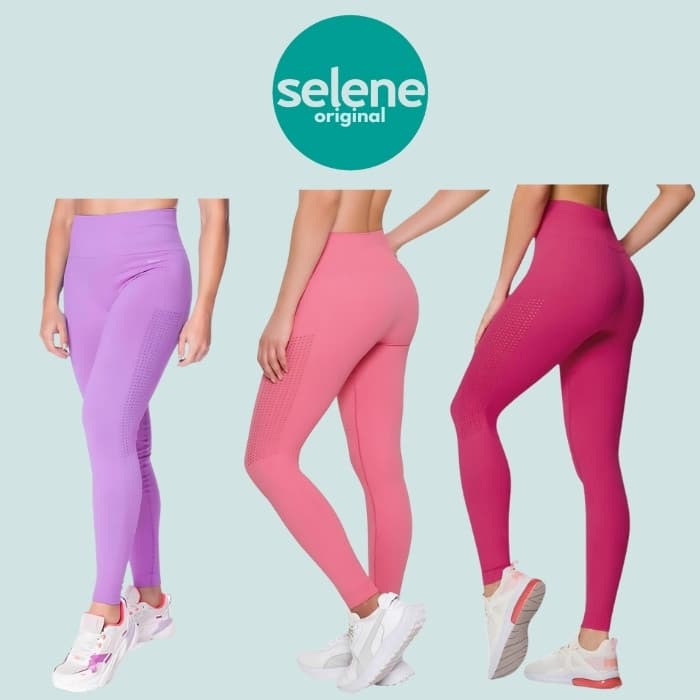 Calça Legging Sem Costura Fitness Levanta Bumbum Selene Feminina
