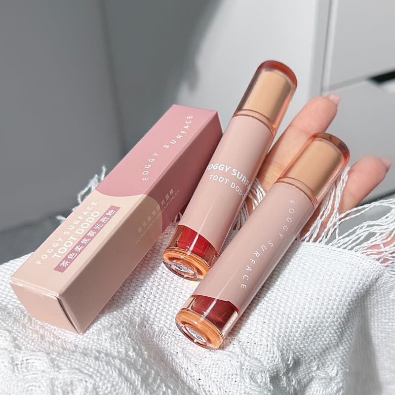 TOOTDODO Brown Soft Focus Matte Lip Gloss Matte Cream Lip Gloss Não é fácil de desbotar Batom branco maquiagem