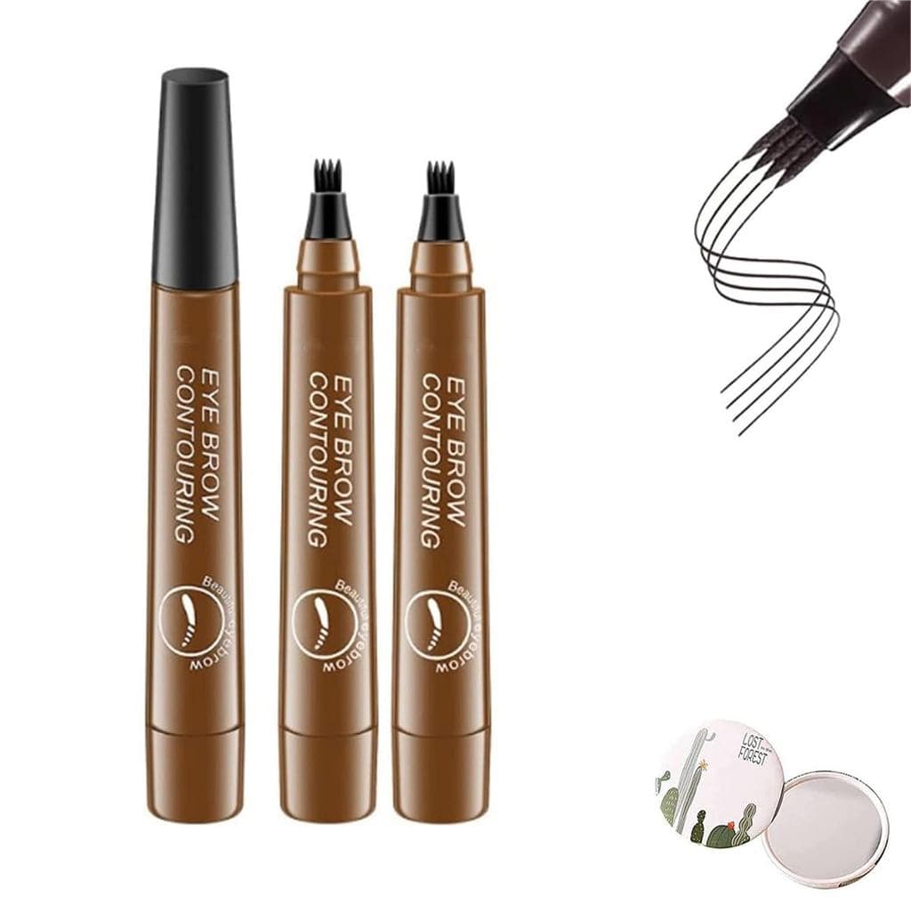 Matezis Eyebrow, 2 lápis de sobrancelha Matezis, Lumierez Brow Pen, Caneta de sobrancelha precisa com 4 pontas, Caneta d