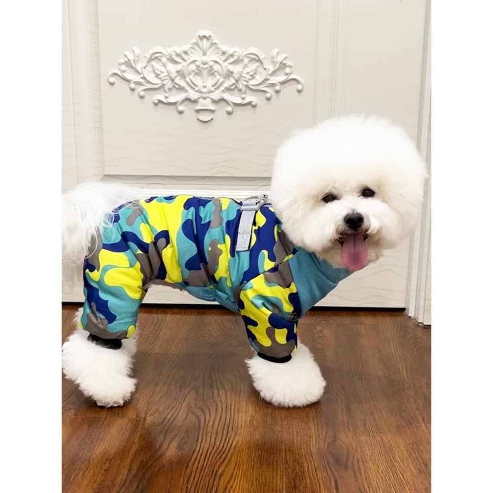Bichon cão tração roupas pequeno médio tamanho cão Teddy inverno quente para baixo jaqueta acolchoada Pomeranian pelúcia