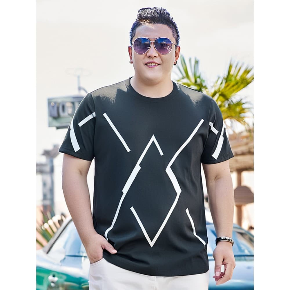 2025 novo estilo verão mais gordura plus Size camiseta masculina de manga curta moletom cara gordo meia manga