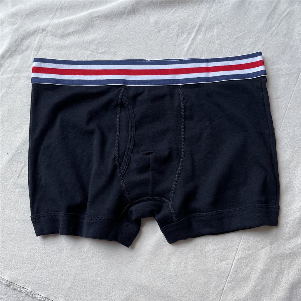 Isso é bom!!Cinto colorido!Cuecas Boxer elásticas respiráveis masculinas confortáveis de cor sólida de algodão puro curt