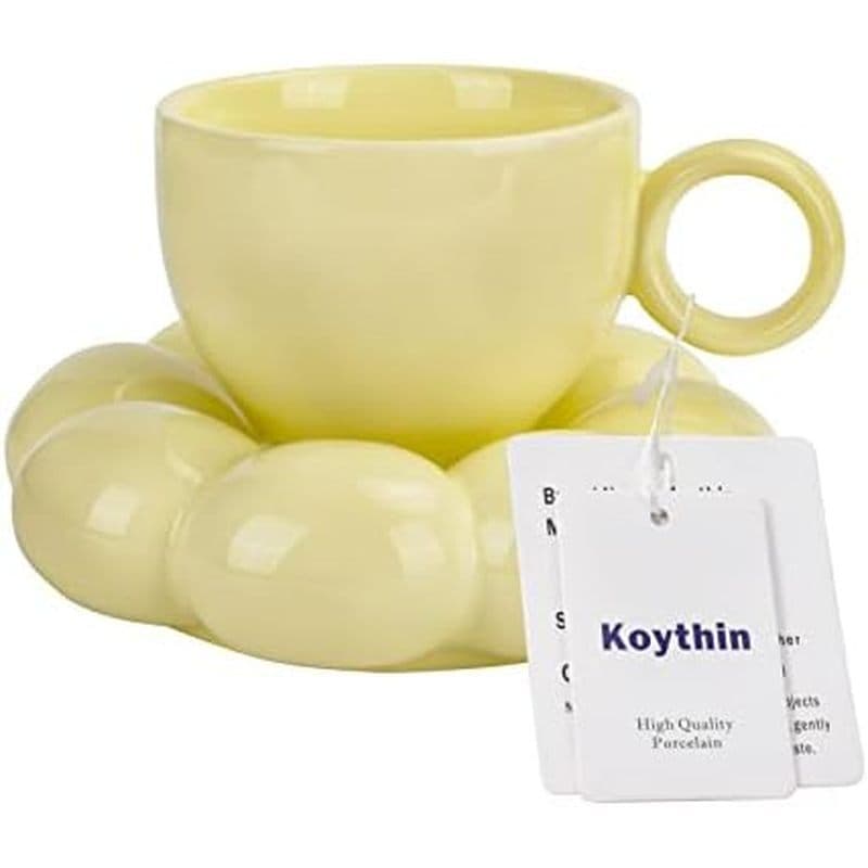 Conjunto De Caneca De Café De Cerâmica Koythin Com Pires , Copo Criativo E Fofo Porta-Copos De Girassol Para Escritório