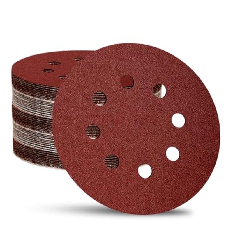 52 Pacote 5 Polegada 8 Furos Gancho E Laço Discos De Lixa Vermelho Redondo 60 80 120 220 320 De Grãos Mistos Para Lixade