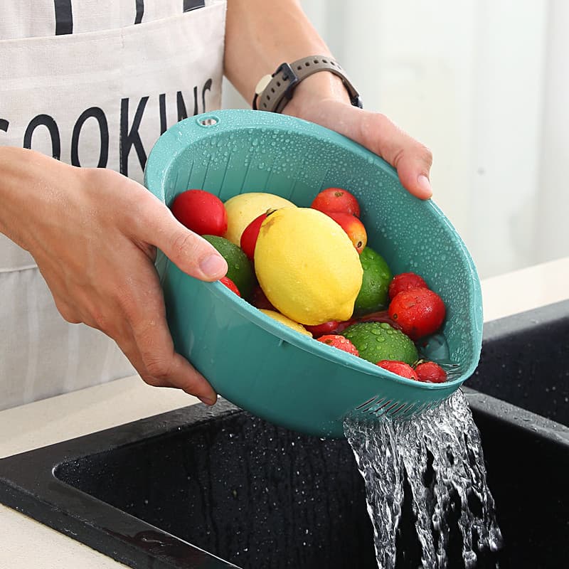 Peneira de arroz Lavadora de arroz Cesta de drenagem Suprimentos de cozinha Doméstico Multifuncional Espessado Bacia de