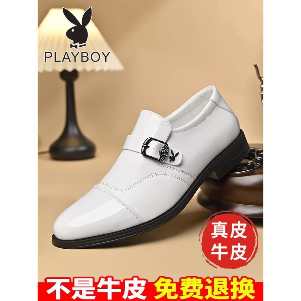 Playboy 2026 primavera masculino couro genuíno sapatos de couro de negócios sapatos formais respirável Anti-deslizamento
