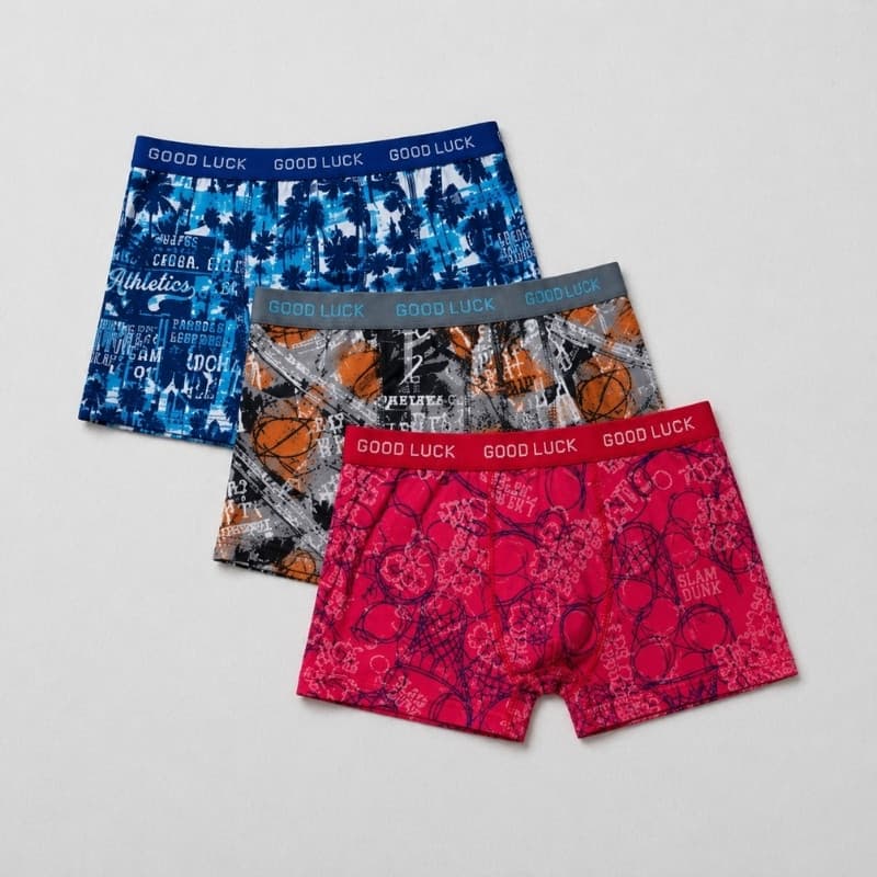 Kit 3 Cuecas Boxr Infantil Microfibra Estampadas Cuecas Boxer Meninos Confortvel Dia a Dia