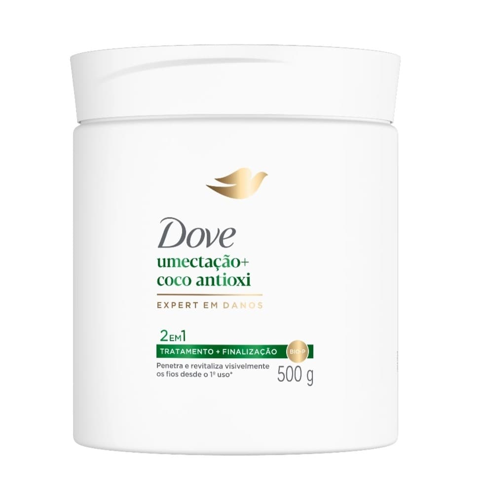 Mascara Dove 2 em 1 Tratamento + Finalização 500gr Umectação + Coco Antioxi