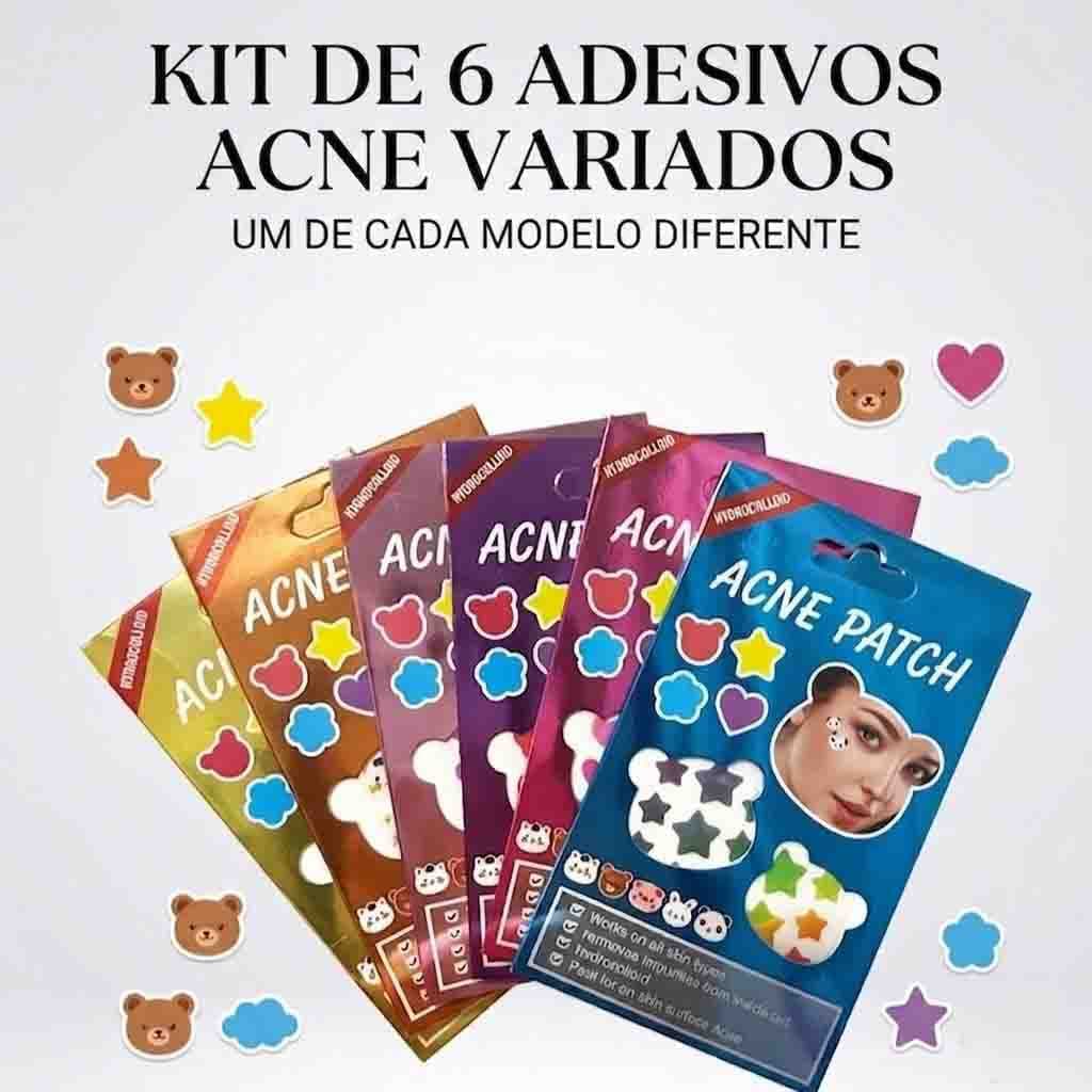 Adesivo Antiacne Premium Hidrocolóide, Seca Espinha, Colorido, Dia/Noite