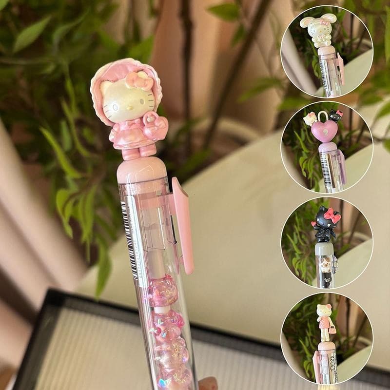 Olá, este é o conjunto de duas canetas de gel Matte Cat da Initiatour, com design de desenho animado da Sanrio, caneta r