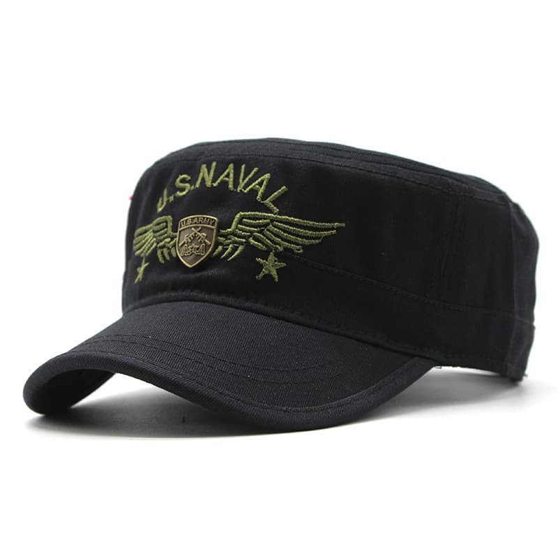 Uma peça remessa camuflagem chapéu de topo plano militar fã chapéu bordado USNAVAL chapéu de beisebol masculino verão Y