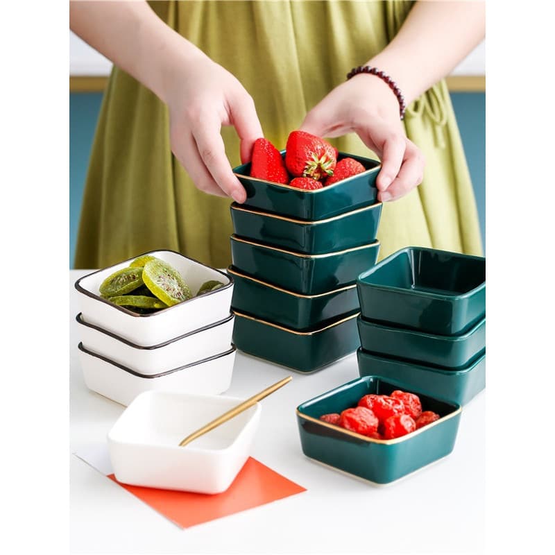 Grade de cerâmica nórdica simples prato de doces lanche prato de frutas secas panela quente molho prato tempero prato qu