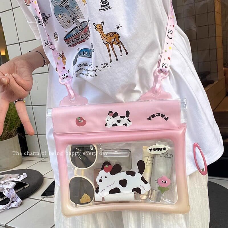 Bolsa mensageiro à prova d'água de grande capacidade, bolsa de cintura com tela sensível ao toque, foto, natação, deriva