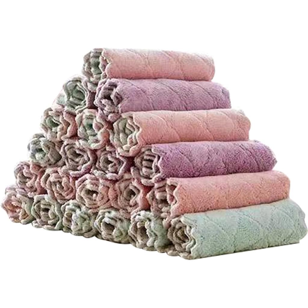 Pacote com 20 Panos de Cozinha, Toalhas de Microfibra para Louça, Panos de Limpeza Super Absorventes de Veludo Coral, Pa
