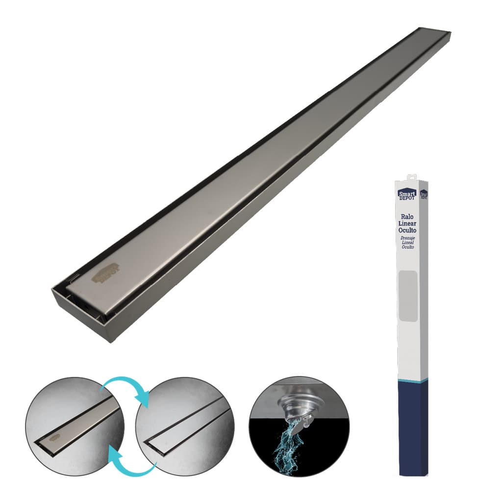 Ralo Oculto Linear SLIM ESCOVADA 70x5.5 cm S/Borda Smart Depot