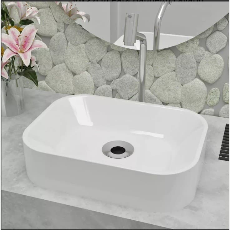 Cuba Retangular Media 42x27cm Sobrepor PVC Lavabo Banheiro Cores