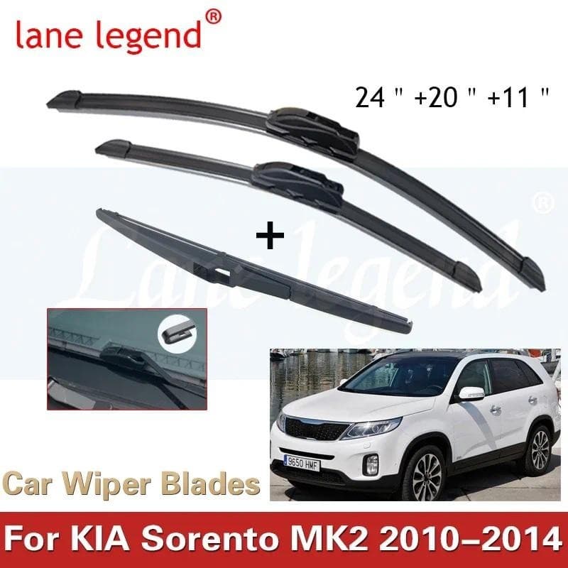 Para KIA Sorento MK2 2010-2014 Lâminas De Limpador Dianteiro Traseiro Do Carro Borracha Macia Limpadores Pára-Brisa Auto