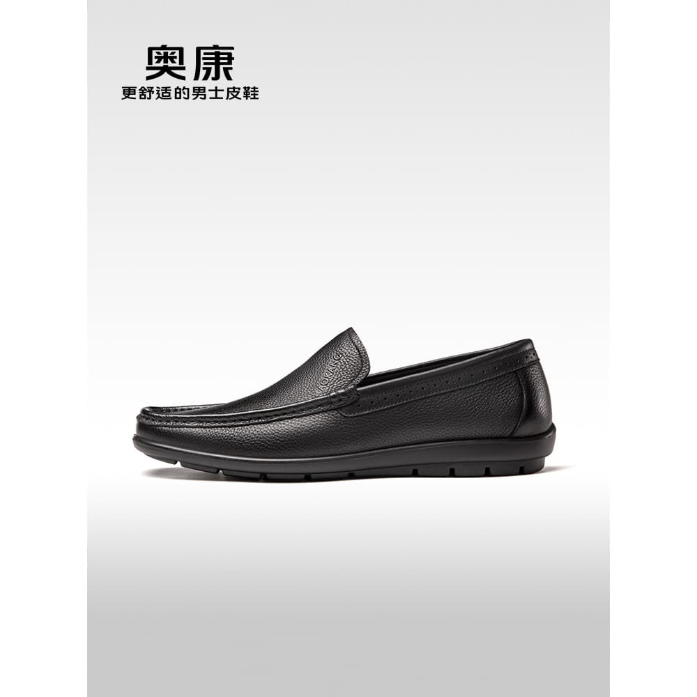 Okcom sapatos masculinos primavera outono estilo Popular mocassins de couro genuíno respirável sola macia deslizamento e