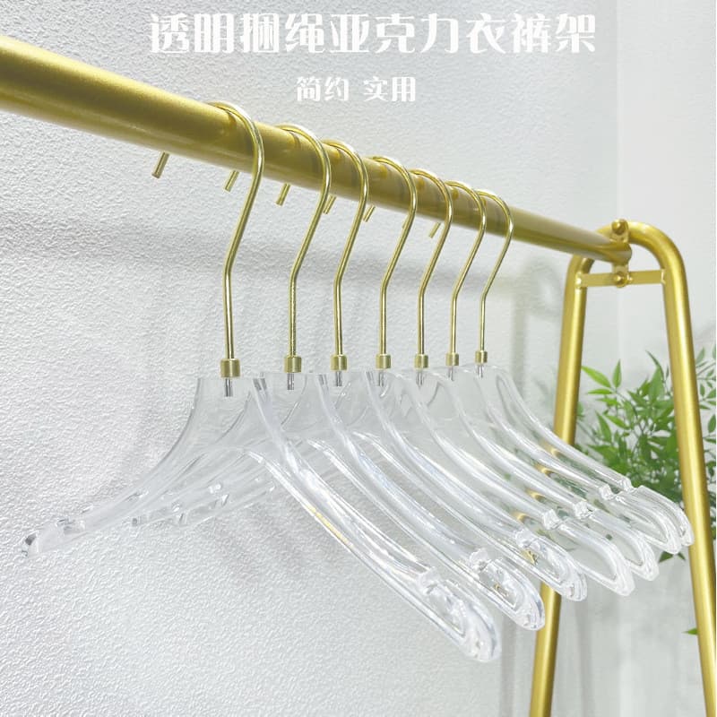 Crianças loja de roupas dedicadas roupas femininas cabide acrílico transparente cabide calças cabide de sete caracteres