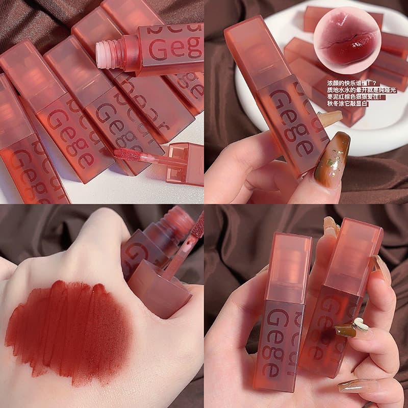 Gege bea Gogo urso veludo lábio esmalte fosco esmalte veludo outono inverno estudantes doméstico lábio esmalte fe